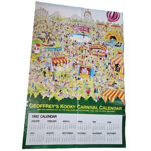 Geoffrey’s Kooky Carnival 1992 Calendar Insert Poster – Toys “R” Us Vintage
